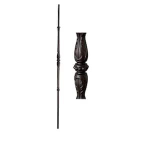 Cathedral Series 44 in. x 5/8 in. Oil-Rubbed Bronze Tapered Single Decorative Knuckle Round Base Hollow Iron Baluster
