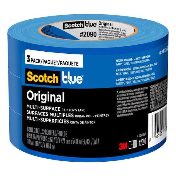 3rolls Blue Painters Tape,multi-surface Medium Adhesive Paint Tape