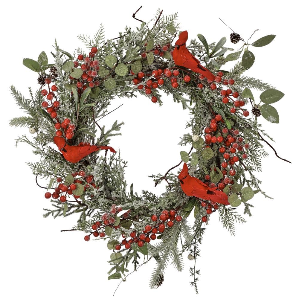 "22"" Cardinal Evergreen Wreath With Berries" price history on PriceWatchPro
