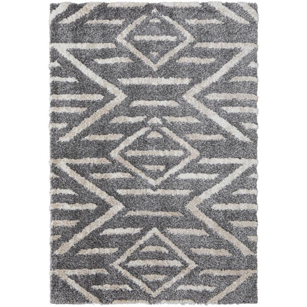 2 ft. x 8 ft. Gray, Ivory Geometric Area Rug price history on PriceWatchPro