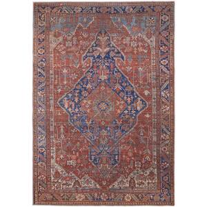 2' x 3' ft. Red Tan and Blue Floral Area Rug