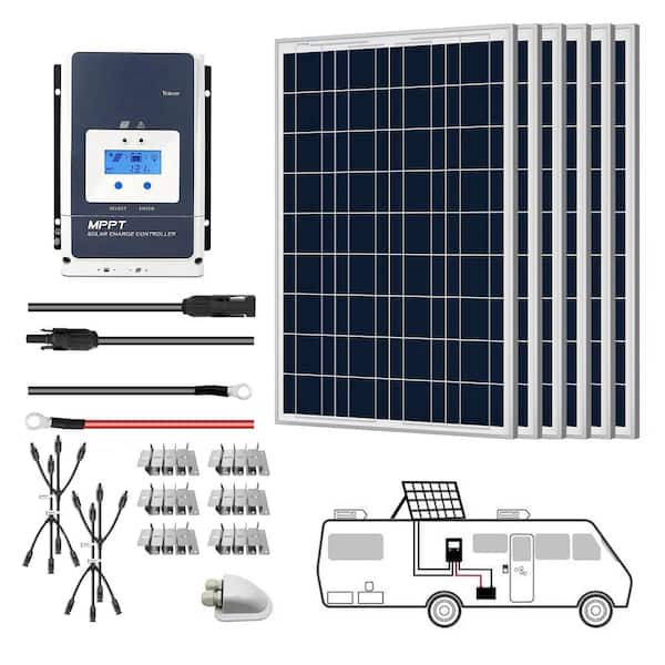 ACOPower 600-Watt Polycrystalline OffGrid Solar Power Kit with 5 x 100-Watt Solar Panel, 50 Amp MPPT Charge Controller