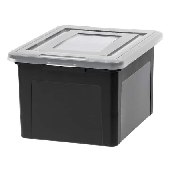 IRIS 35 Qt. Dual Purpose Letter and Legal-Size File Storage Box in Black