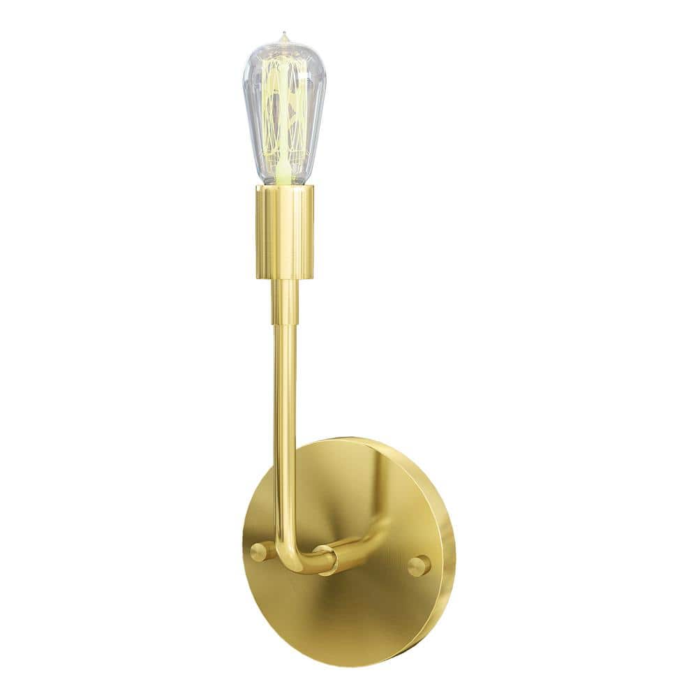 mieres Jackson 1Light Gold Wall Sconce QXW36833375 The Home Depot