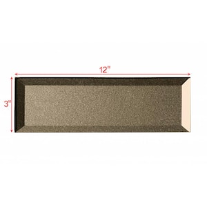 Secret Dimensions Bevel Bronze Subway 3 in. x 12 in. Glossy Glass Decorative Backsplash Wall Tile (1 sq. ft./Case)