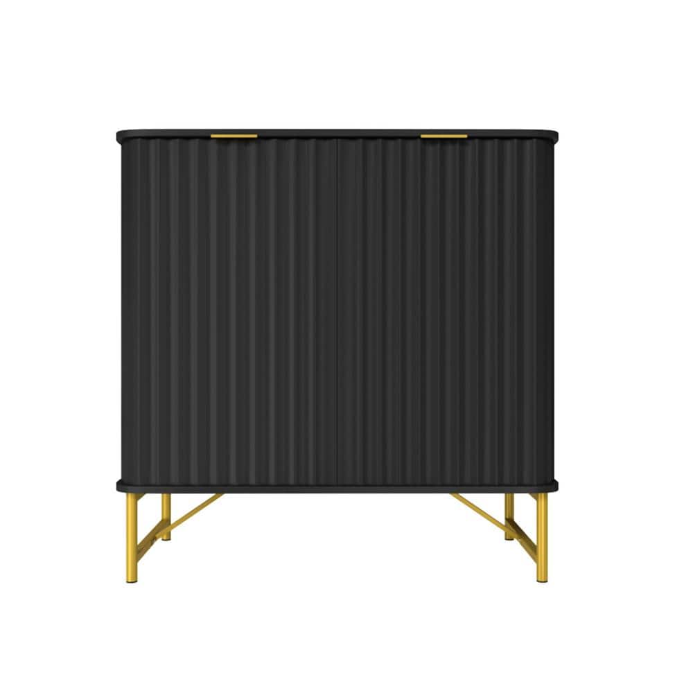Grayson Lane Black 1 Shelf and 2 Doors Mahogany Accent Chest