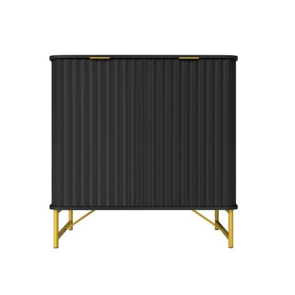 Grayson Lane Black 1 Shelf and 2 Doors Mahogany Accent Chest