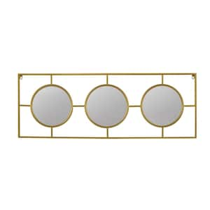 Anky 43.3 in. W x 15.7 in. H Iron Framed Gold Wall Mounted Decorative Mirror