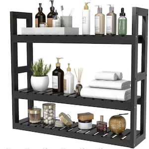 23.62 in. W x 21.26 in. H x 5.91 in. D Bathroom Shelves Over The Toilet Storage, with Adjustable Shelves,Black