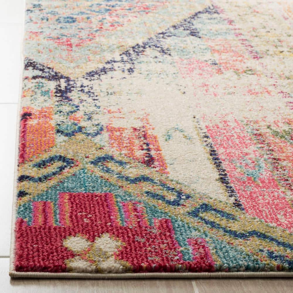 Monaco Multi-Colored Synthetic Square Area Rug, 4'x4'