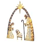 VEIKOUS 60 in. Nativity Scene Christmas Yard Decorations with LED lights,  Gold HP1001-08-3 - The Home Depot