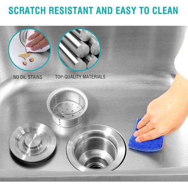 UKISHIRO 19.6 in. D x 21.6 in. W 7.6 gal Stainless Steel Laundry Utility Sink with Faucet