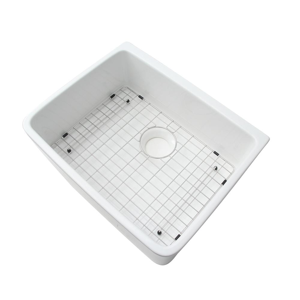 24'' Biscuit Fireclay Farmhouse Single Bowl Kitchen Sink