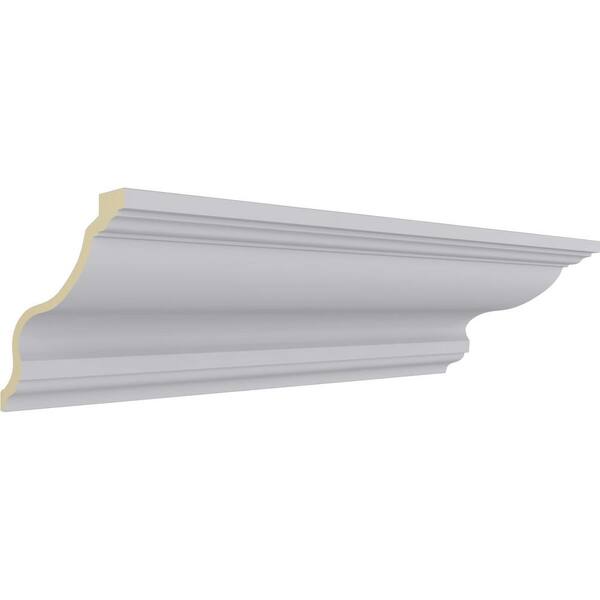 Ekena Millwork 13-3/4 in. x 9-7/8 in. x 94-1/2 in. Polyurethane Marseille Crown Moulding