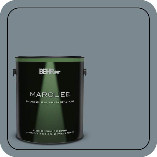 BEHR MARQUEE 1 gal. #N470-5 Norwegian Blue Semi-Gloss Enamel Exterior Paint & Primer