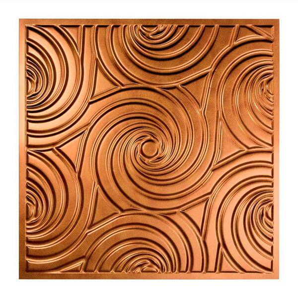 Fasade Typhoon 2 ft. x 2 ft. Vinyl Lay-In Ceiling Tile in Antique Bronze