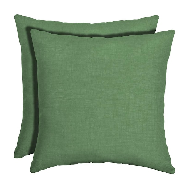 ARDEN 16 in. x 16 in. Moss Green Leala Square Outdoor Throw Pillow (2-Pack)