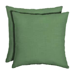 16 in. x 16 in. Moss Green Leala Square Outdoor Throw Pillow (2-Pack)