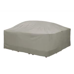 Weekend 90 in. Outdoor Square Table and Chair Cover with Integrated Duck Dome in Moon Rock