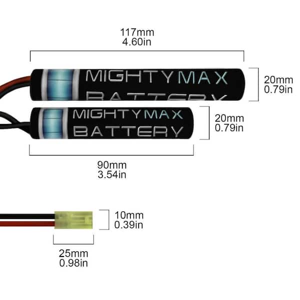 8.4V 1100mAh NiMH Battery Pack For Electric Airsoft Guns – Mini Tamiya Connector, Flat Design