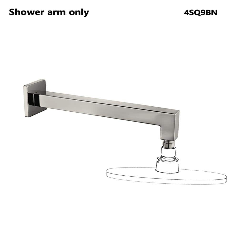 9'' Brushed Nickel Stainless Steel Wall Mount Shower Arm