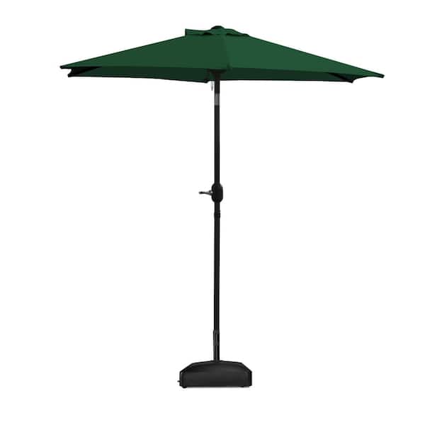 7.5 ft. Aluminium Market Tilt Patio Umbrella in Green with Mobile Base