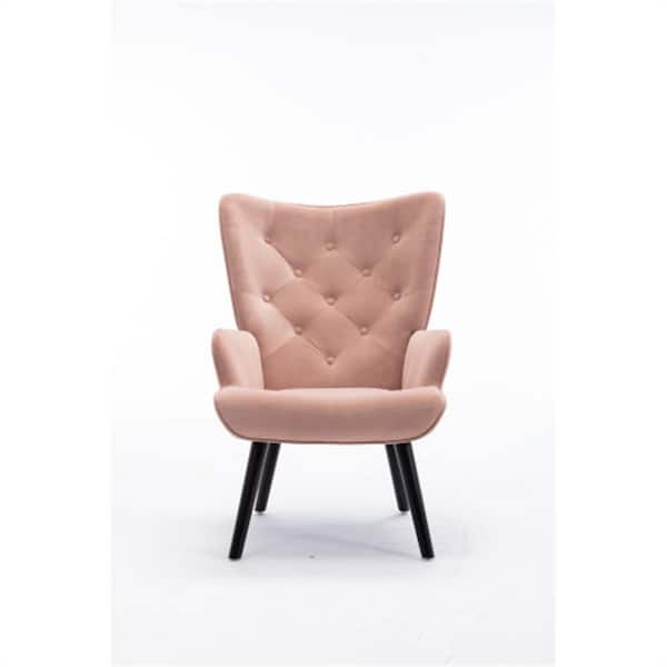 Spaco Pink Velvet Fabric Living Room Modern Accent Arm Chair (Set of 1)