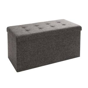 Charcoal Gray Foldable Storage Bench/Footrest/Coffee Table Ottoman