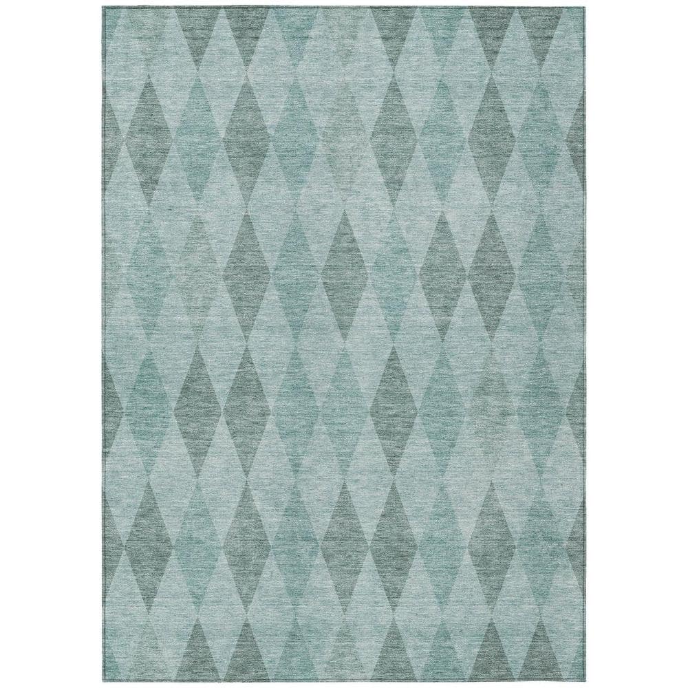 Teal 8 ft. x 10 ft. Woven Geometric Rectangle Indoor/Outdoor Area Rug price history on PriceWatchPro
