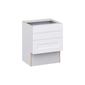 Wallace Painted Warm White Shaker Assembled 24 in.W x 30 in.H x 21 in.D Vanity ADA 3 Drawers Base Kitchen Cabinet
