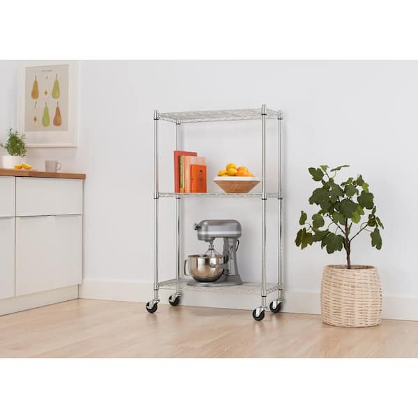 TRINITY 30 in. W x 14 in. D x 72 in. H Eco Storage Chrome 5-Tier