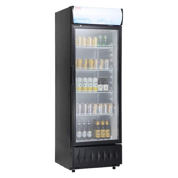 VEVOR Commercial Refrigerator 9.7 Cu.Ft Beverage Refrigerator Cooler Glass Door Display Refrigerator Upright Fridge