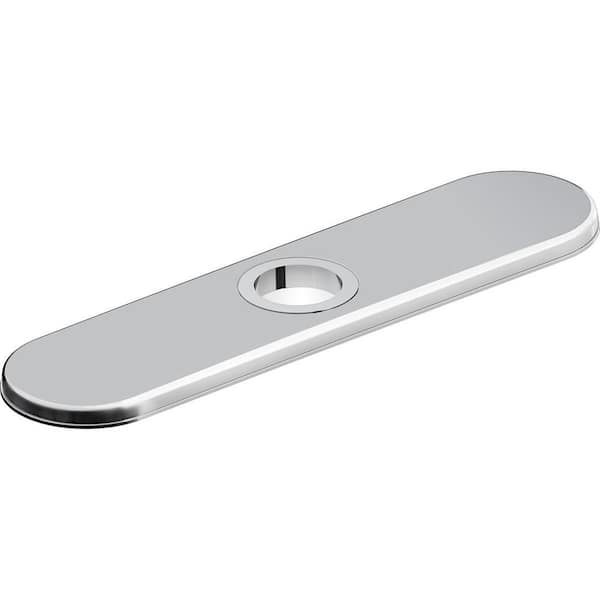 3 in. x 10 in. Chrome 3-Hole Deck Plate/Escutcheon