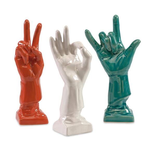 Unbranded Cohen Abstract Hands Ceramic Statue (Set of 3)