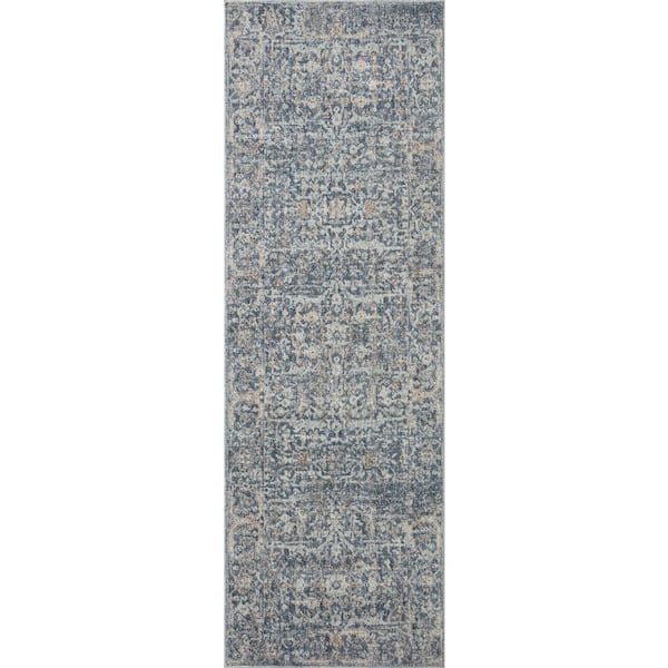 Angela Rose Blake 2 ft. 7 in. x 10 ft. Denim / Taupe Transitional Runner Rug