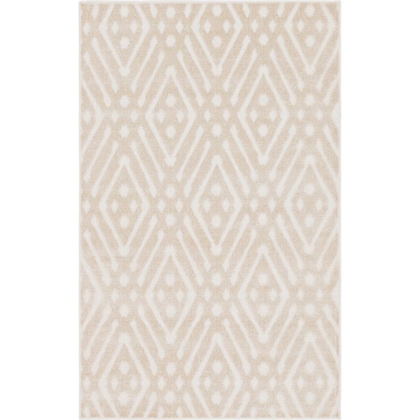 Unique Loom Sabrina Soto Beige 5 ft. x 8 ft. Ella Indoor/Outdoor Area Rug