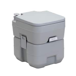 5.3 Gal. Gray Portable Toilet with Waste Tank and Carry Bag