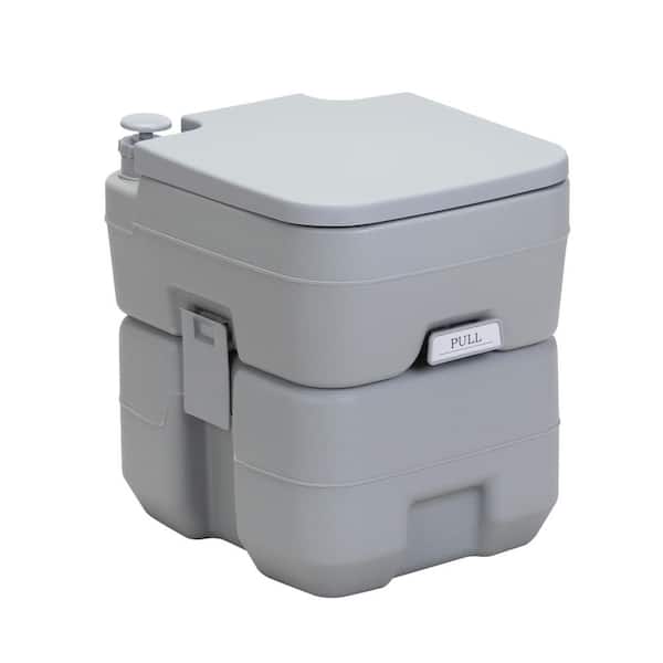 Cesicia 5.3 Gal. Gray Portable Toilet with Waste Tank and Carry Bag