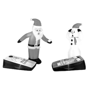 5 ft. Inflatable Santa And Snowman Playing Corn Hole