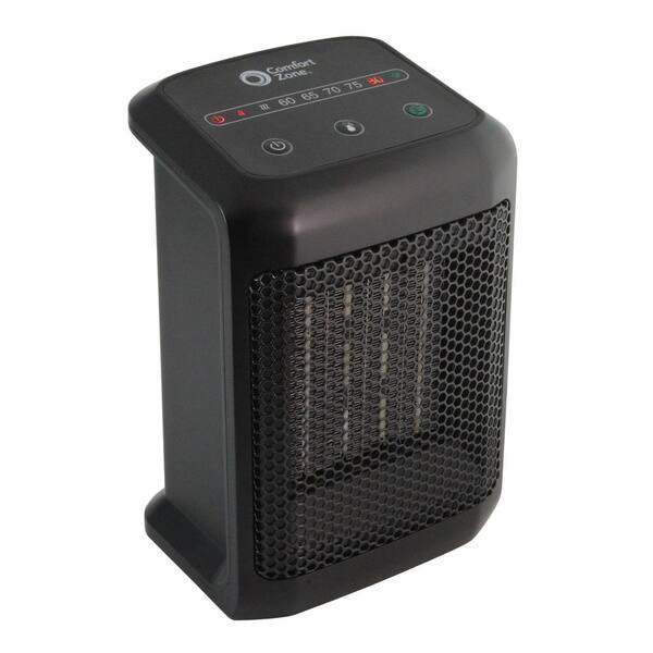 Comfort Zone 1500-Watt 9 in. Black Energy Save Digital Electric Ceramic  Heater CZ463EBK - The Home Depot