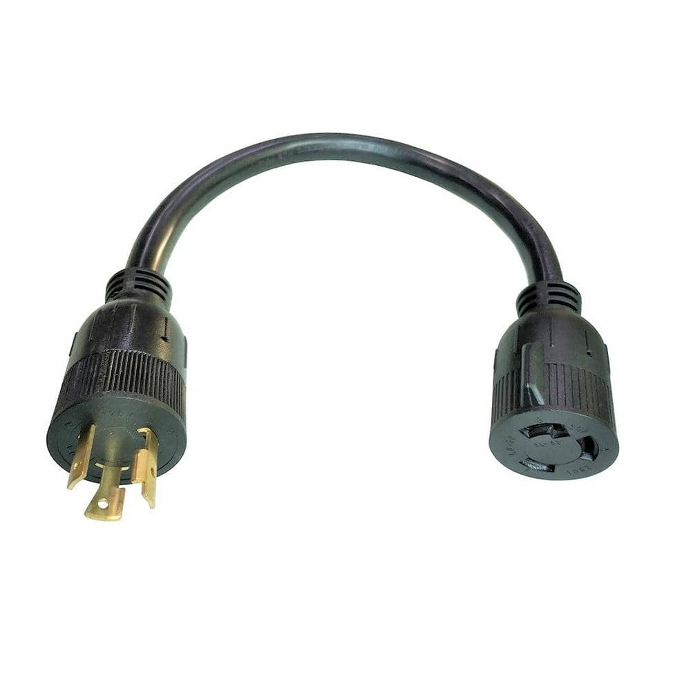 1.5 ft. 10/3 3-Wire 20 Amp 125-Volt 3-Prong Locking NEMA L5-20P Plug to 30 Amp 250-Volt L6-30R Receptacle Adapter Cord -  parkworld, 886412