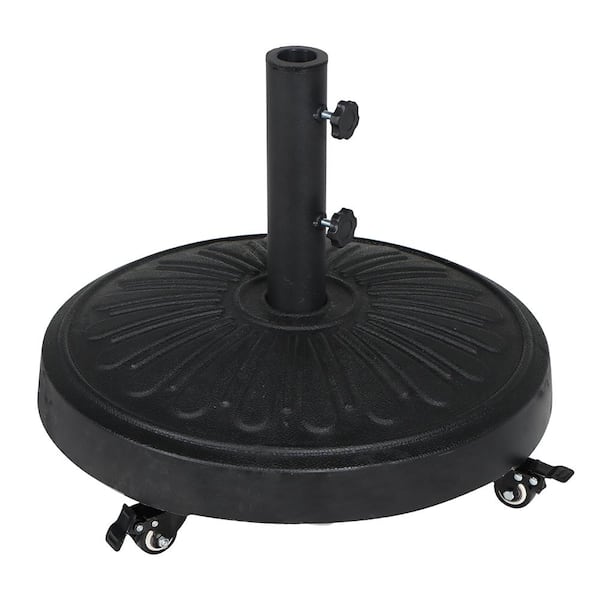 50 lbs. Concrete and Resin Patio Umbrella Base in Black