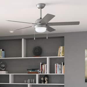 Zeal 52 in. Indoor Matte Silver Ceiling Fan with Light Kit