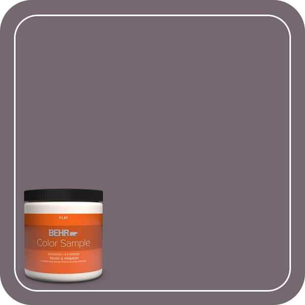 BEHR PREMIUM PLUS 8 oz. #MQ1-33 Sultry Smoke Flat Interior/Exterior Paint & Primer Color Sample
