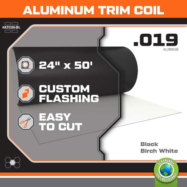 24 in. x 50 ft. Black/Birch White Aluminum Trim Coil