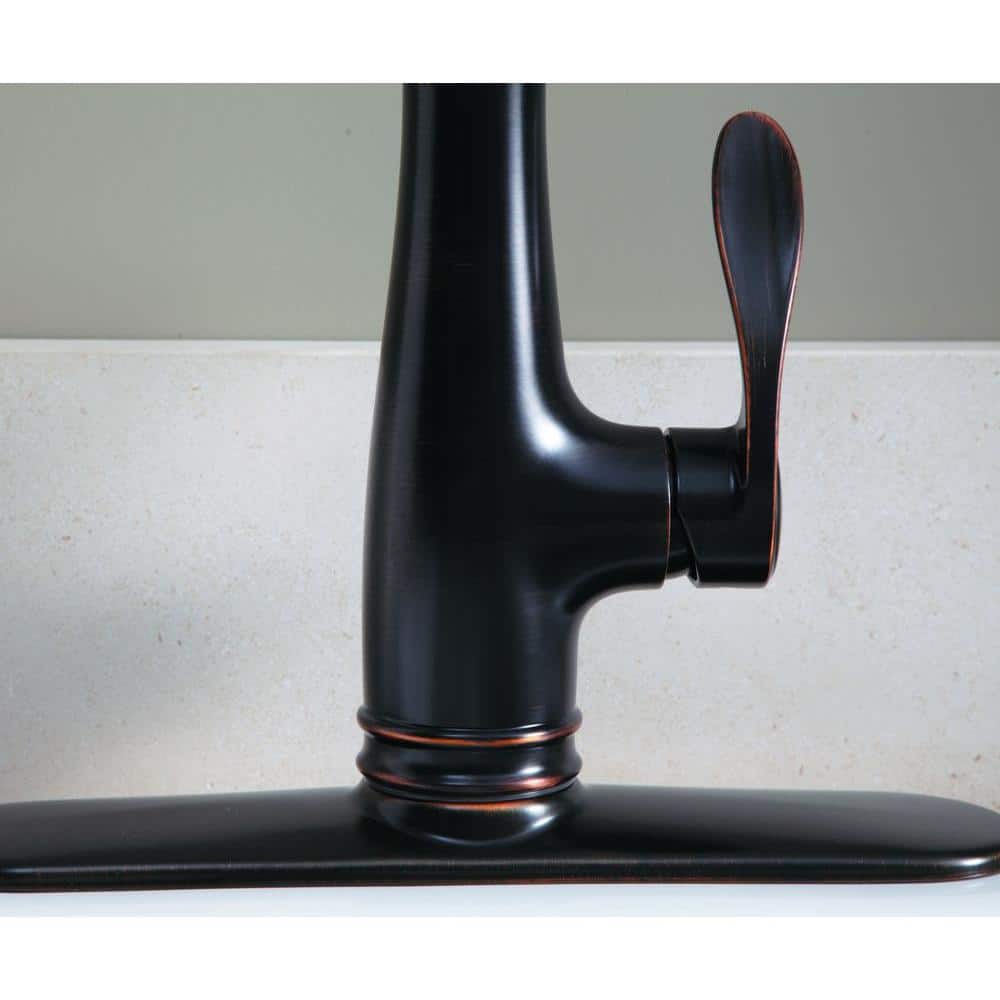 Oil-Rubbed Bronze Pull-Down Kitchen Faucet with Spray