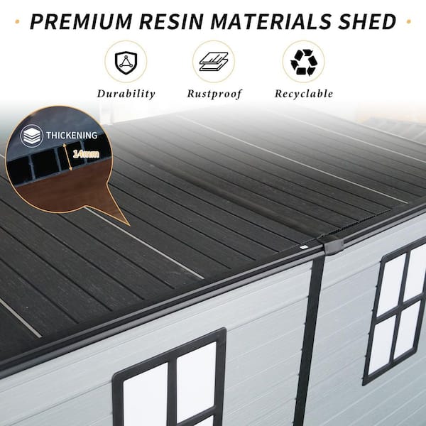専用house on the hill◎shortpants 80 gray Noble House Yara 4 ft. x 8 ft. Black + Grey Resin Outdoor Storage