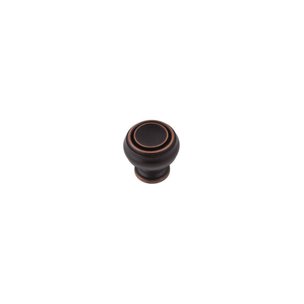 Grayson Oil-Rubbed Bronze Round Cabinet Knob with Mounting Hardware