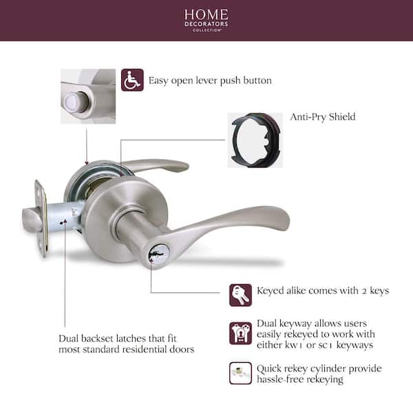 Home Decorators Collection Primrose Satin Nickel Keyed Entry Door