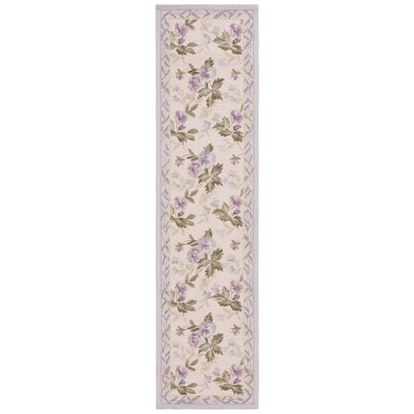Chelsea 3 ft. x 10 ft. Ivory Geometric Floral Runner Rug